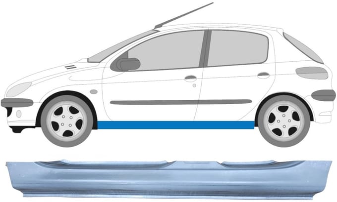 Volledige dorpel voor Peugeot 206 206+ 1998-2012 / Links