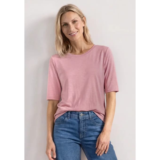 Basic Shirt met ronde hals in Unifarbe