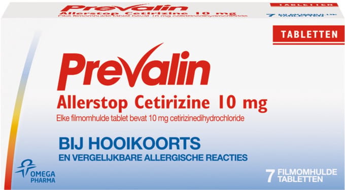 Prevalin Allerstop Allergietabletten Cetirizine 10 mg - 2 x 7 tabletten