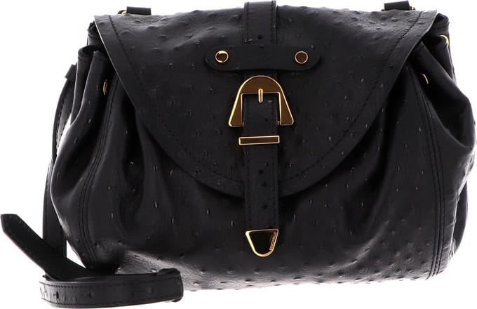COCCINELLE Leren Schoudertas Alegoria Ostric Handbag Noir Zwart