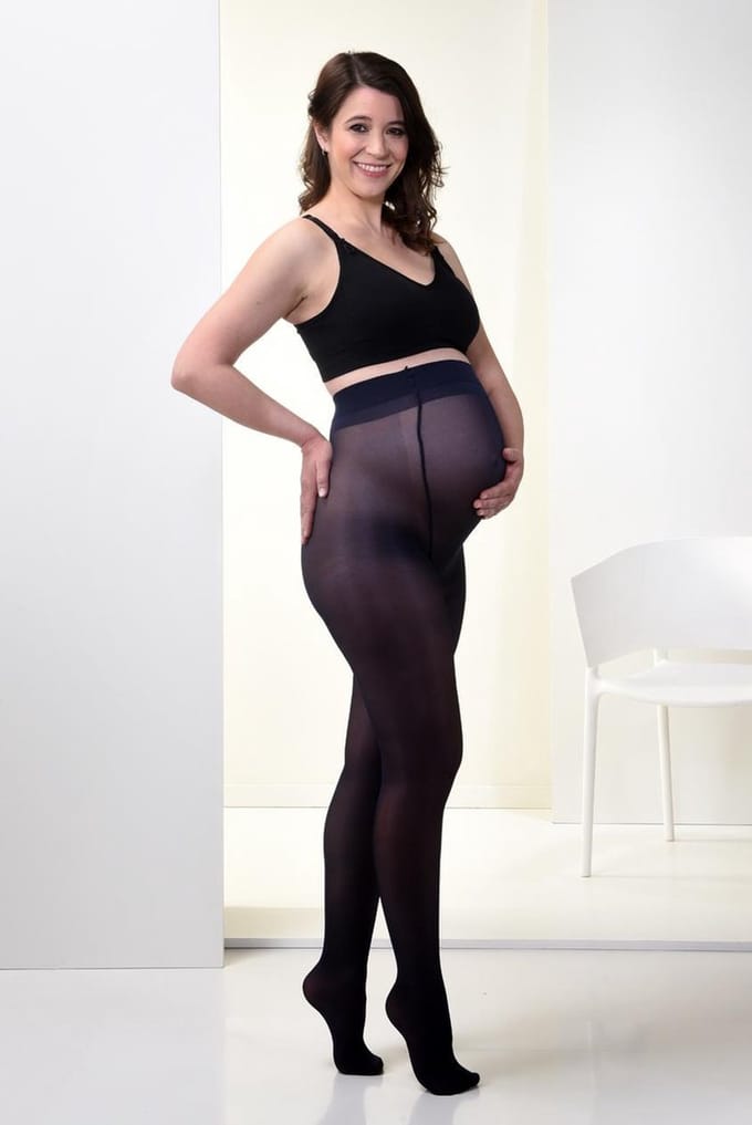 Mamsy - Half-sheer 40den Zwangerschapspanty 40den - Marine - S