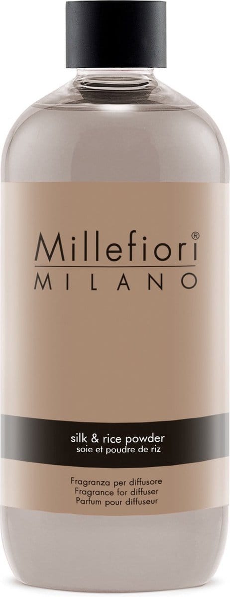 Millefiori Milano Navulling voor Geurstokjes 500 ml - Silk & Rice Powder