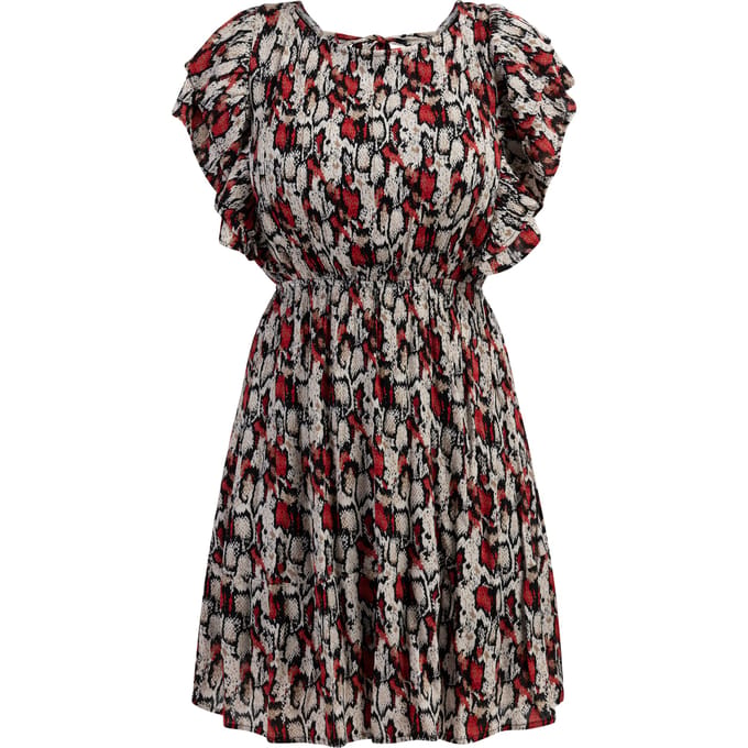 Faina Jurk Dames Rood Veelkleurig