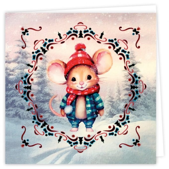 Hobbydots Cards Nr. 18 Winter Mouse