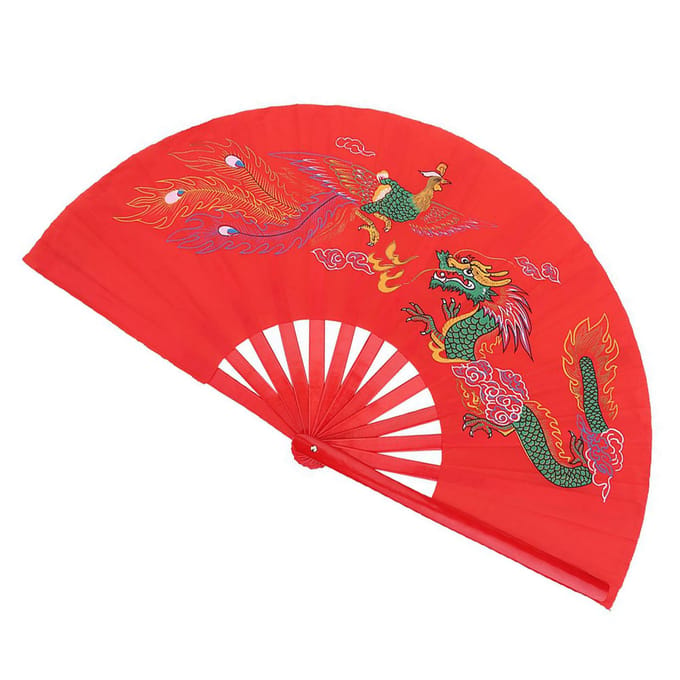 Rode Tai Chi Martial Arts Kung Fu Bamboe Waaier Rechterhand Wushu Dans Oefening Training red