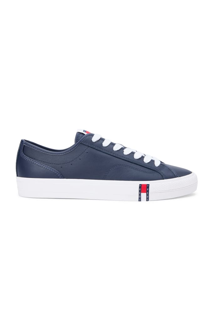 Tommy Hilfiger Archive Flag Stripe Leather Trainers Dark Night Navy Maat: 41 | Sneakers Outlet | Heren | Blauw