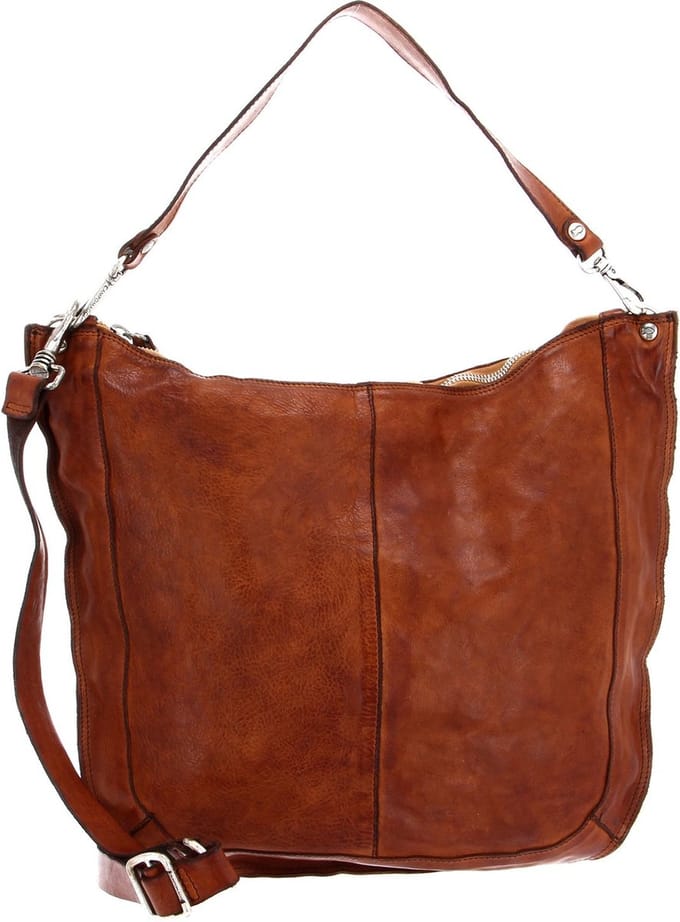 CAMPOMAGGI Leren Schoudertas Shoulder Bag Cognac Terracotta