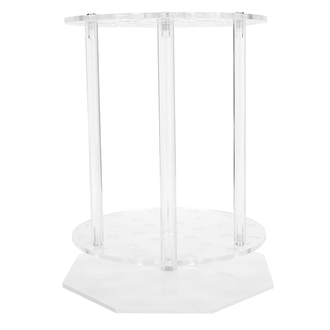Support de Pipettes 28 Trous Plexiglas Disque Rond Support pour Tubes à Essai Matériel de Laboratoire white