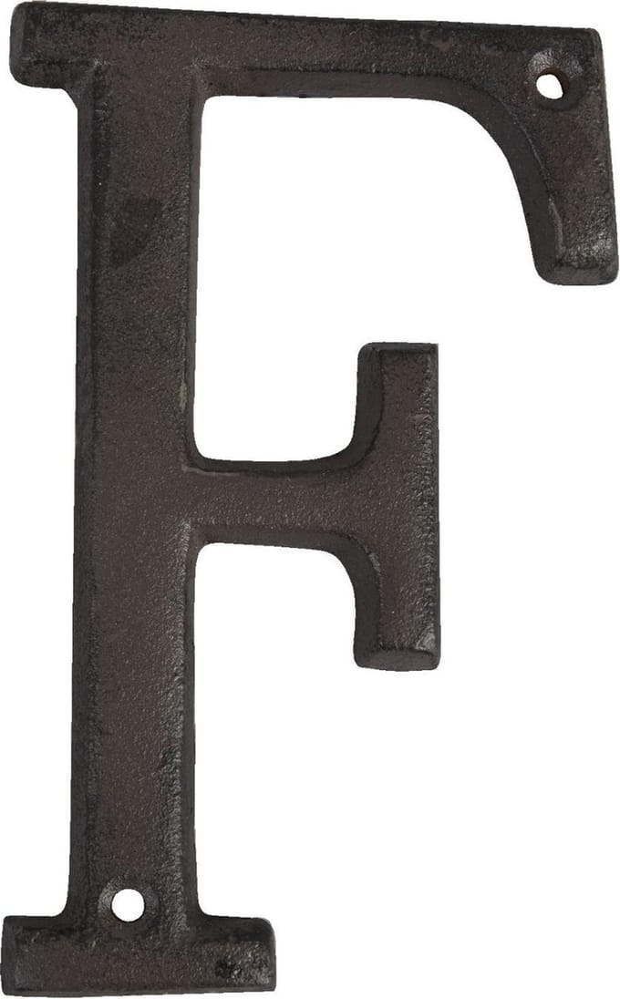 Clayre & Eef IJzeren Letter F 13 cm Bruin IJzer