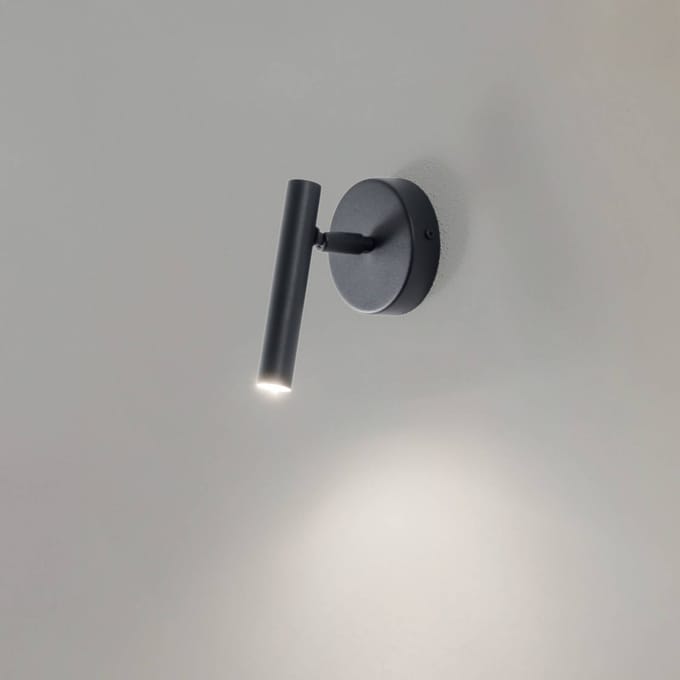 SIGMA Wandlamp Sopel, antraciet, 1-lamp, staal, hoogte 15 cm