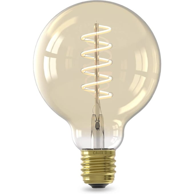 Calex Smart Filament LED Lamp - E27 - Warm Wit Licht - Goud - Slimme Verlichting - G95 - 7W