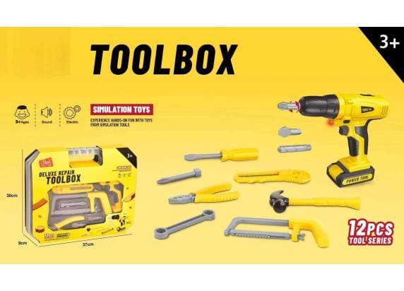 Toolbox koffer met electrische boormachine Werkbank & gereedschap