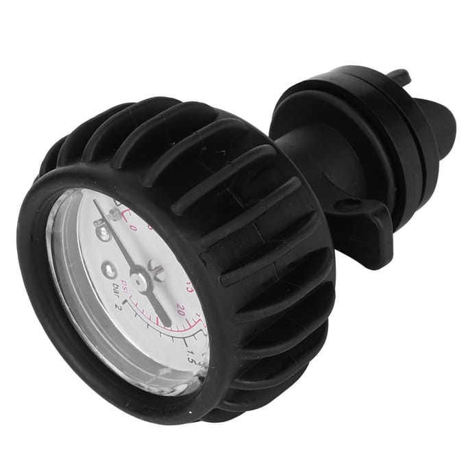 30PSI Rubberboot Luchtdrukmeter Meting Opblaasboot Enkele Barometer met Handpomp black