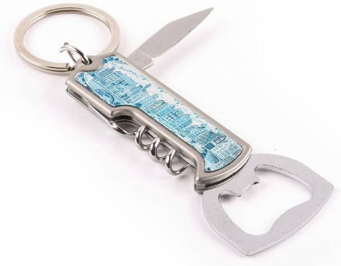 Sleutelhanger Opener Met Mes Db Amsterdam - Souvenir