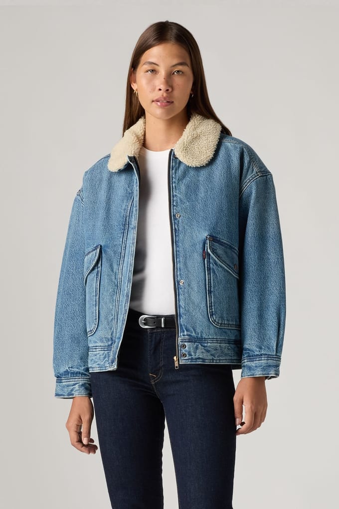 Levi's Sherpa Bomber Jacket Taglia: S | Giacche di jeans Outlet | Donna