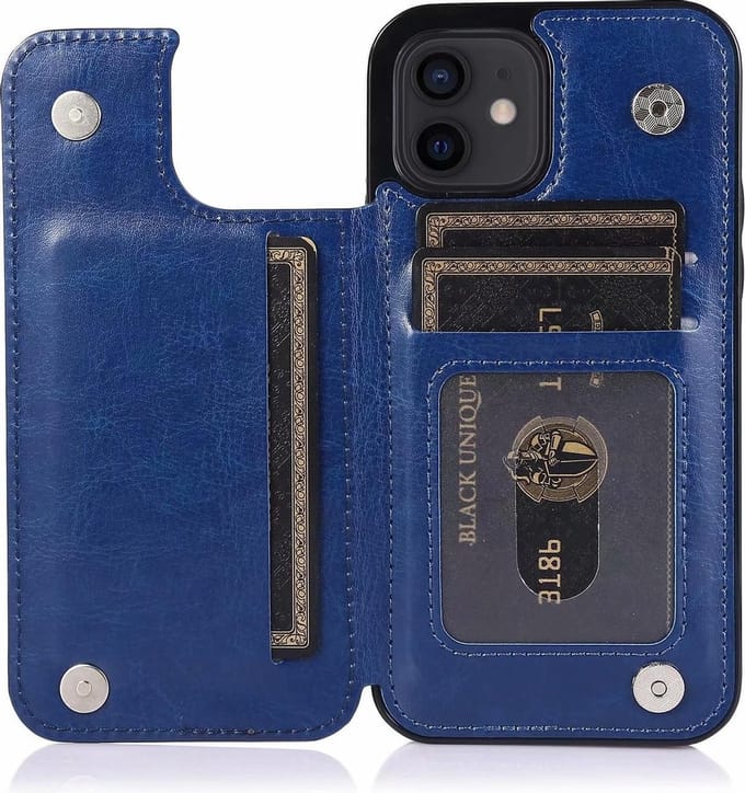 Hoesje geschikt voor iPhone 7 - Backcover - Pasjeshouder - Portemonnee - Kunstleer - Blauw