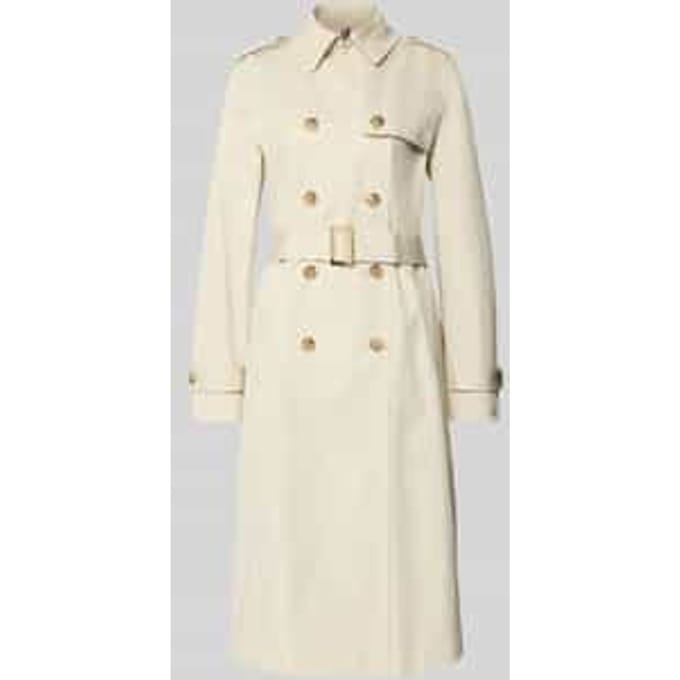 slim fit trenchcoat van puur katoen