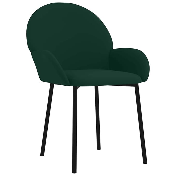 vidaXL - Eetkamerstoelen - 2 - st - fluweel - donkergroen