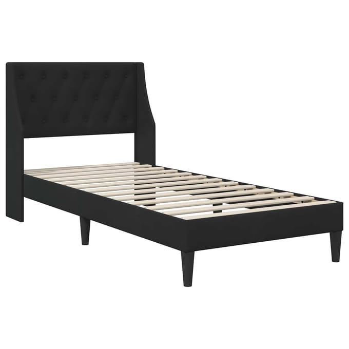 vidaXL - Bedframe - met - hoofdeinde - Zwart - 100 - x - 200 - cm - Fluweel