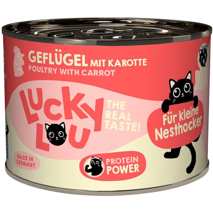 6x200g Lucky Lou Lifestage Kitten Gevogelte Kattenvoer Nat