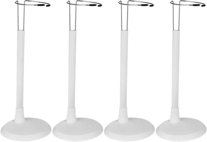 Poppenstandaard Set - Displayhouder Figuren - Verzamelobjecten Tonen - Verstelbaar Frame - 4 Stuks - Wit