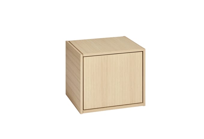 Woud Bricks Cube - eiken wit gepigmenteerd - deur links