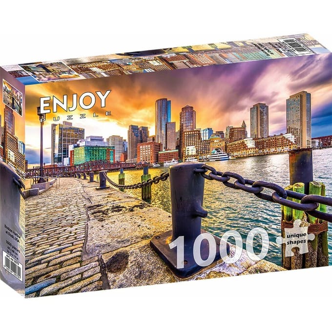 Merkloos Puzzel 1000 Stukjes: Boston City Gezicht