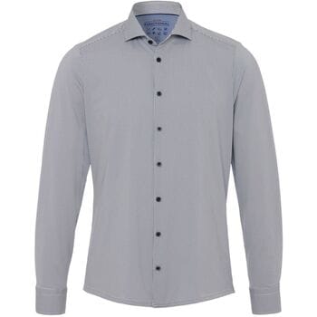 Pure The Functional Shirt Patroon Donkerblauw - Maat 38 - Heren - Overhemden Formeel