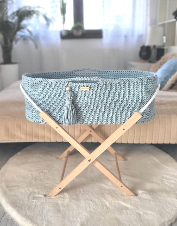 Mozesmand met vaste standaard «Sueño» | Mistig blauw
