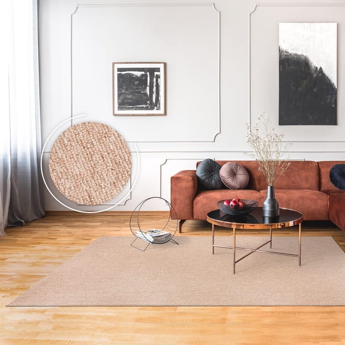Flycarpets Laagpolig Vloerkleed Barnova Gemeleerd - Beige