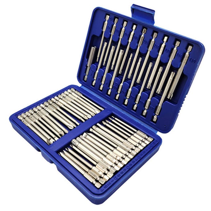 50 stuks lange schroevendraaierbitsset 49 stuks 75 mm Cr-V schroevendraaierbits + 1 stuk magnetische bithouder met Sandblasting