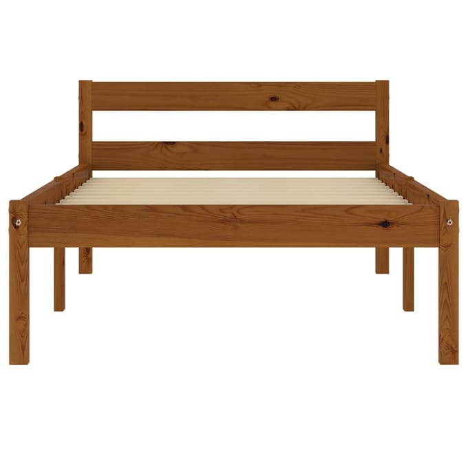 vidaXL - Bedframe - massief - grenenhout - honingbruin - 90x200 - cm