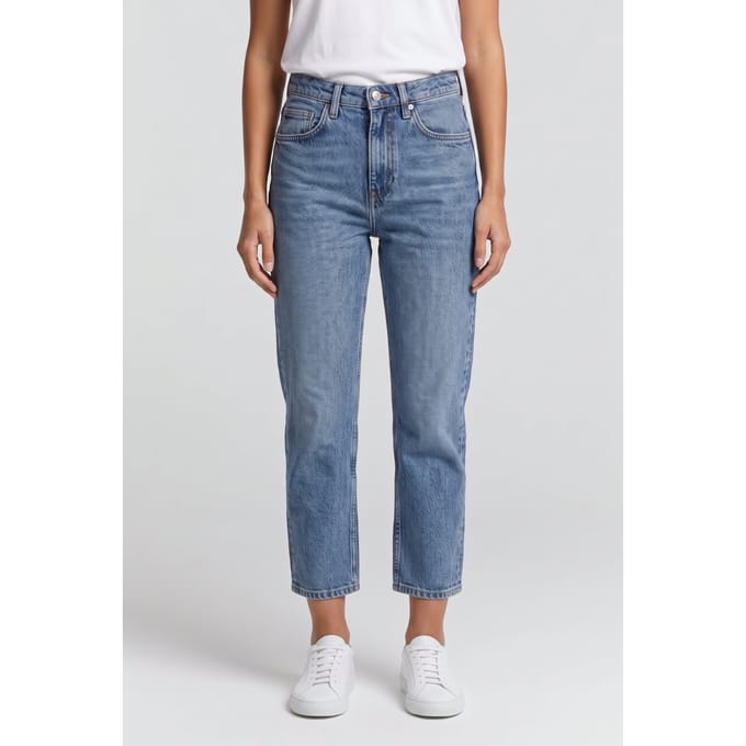 ARKET Jade Cropped Stretch Blue Maat: W26 | Straight Broeken Outlet | Dames | Blauw