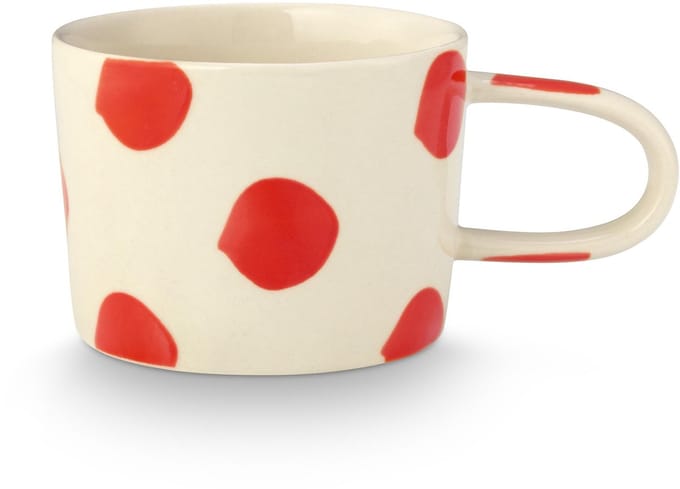 VT Wonen Mok met stippen – Rood – 350 ml – Keramiek – Glazuur