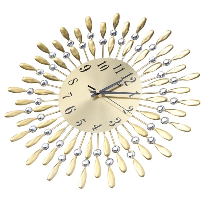 Huishoudelijk Innovatieve Moderne Wandklok Woonkamer Hangende Quartz Klok Decoratie beige