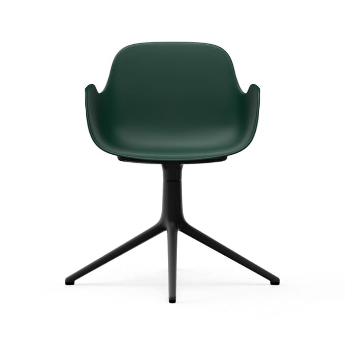 Normann Copenhagen - Form Draaifauteuil - groen - aluminium zwart