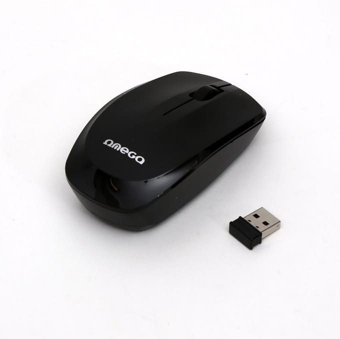 OMEGA - Draadloze Muis - 1200 DPI - Tot 10 Meter Bereik - Zwart