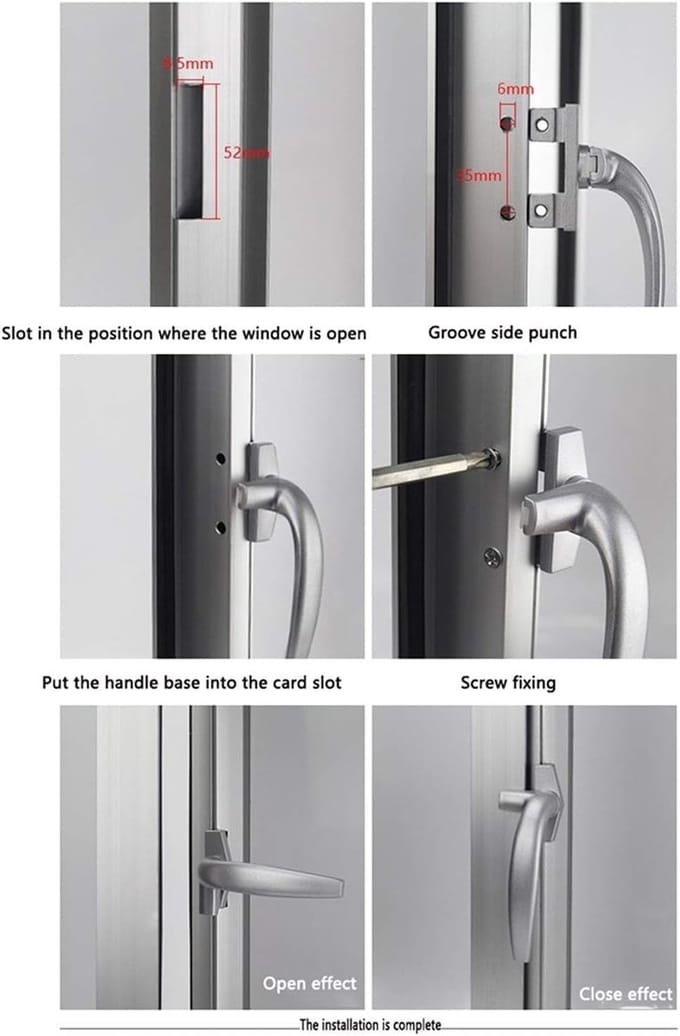 Raamkruk Vervanging - Klink Set - Veiligheid Ramen - Aluminium Legering - 35mm Gatafstand - Bruin