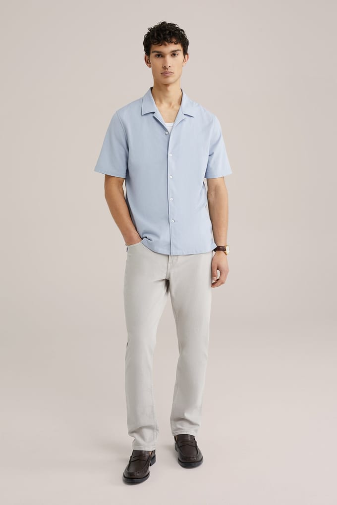 We Fashion Shirt Light Blue Maat: M | Casual Overhemden Outlet | Heren | Blauw