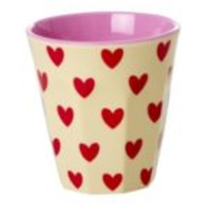 Rice melamine espressobeker darling hearts creme