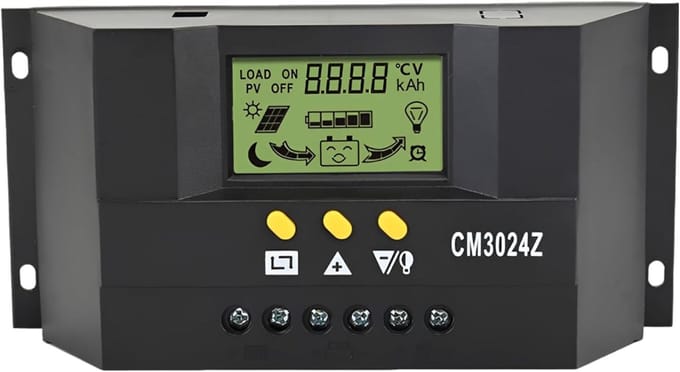 Zonne Laadregelaar - Solar Controller - Energie Beheer - Automatische 12V/24V - 30A - Zwart