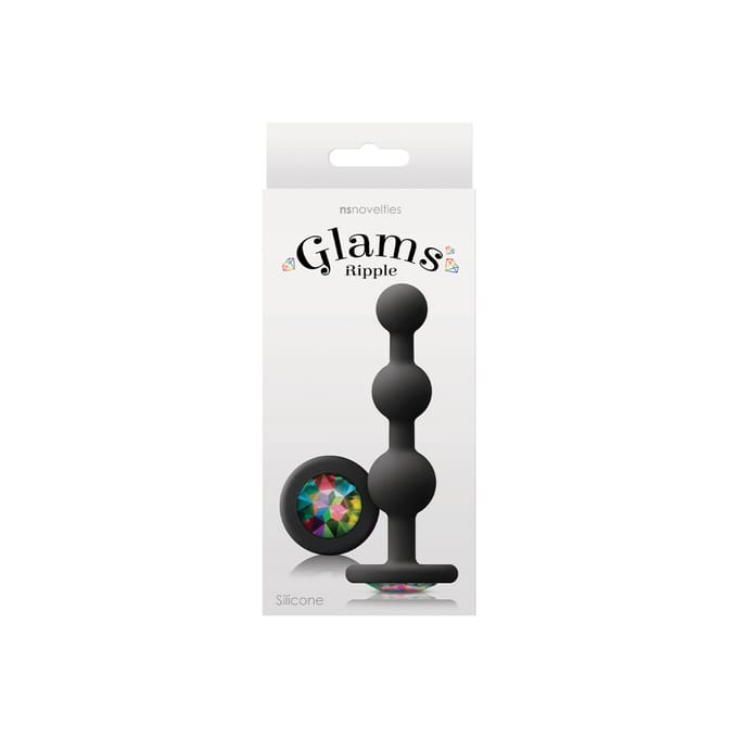 NS Novelties Glams Ripple Rainbow edelsteen - Zwart - 11.4 cm