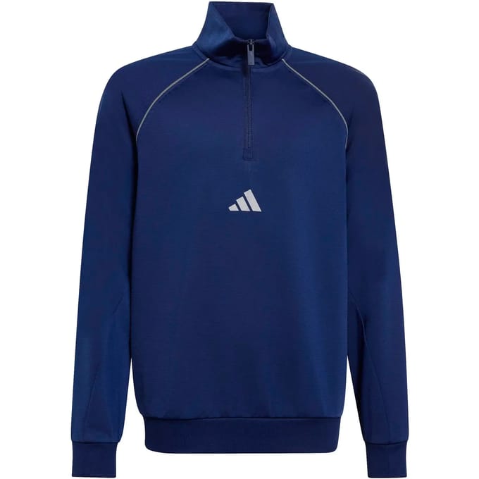 adidas Poly Pipe 1/4 Zip Tracksuit Junior - Blauw - Kind, Blauw 11-12Y