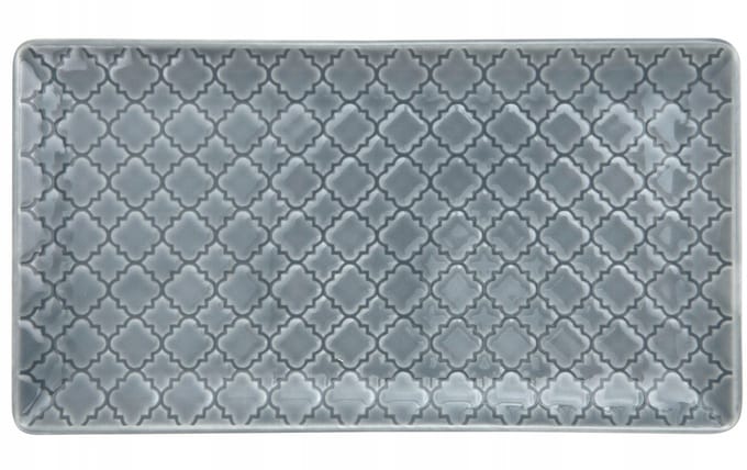 Marrakesz Platte Rechthoekige Schaal 24x13cm Grijs-Blauw