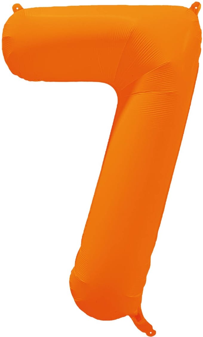 Riethmüller - Folieballon cijfer 7 - neon oranje - 86 cm