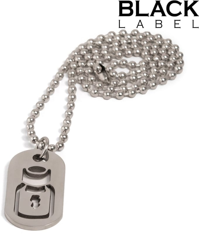 Black Label - BOTTLE Kink Fetish Dogtag - Stoer design - RVS ketting