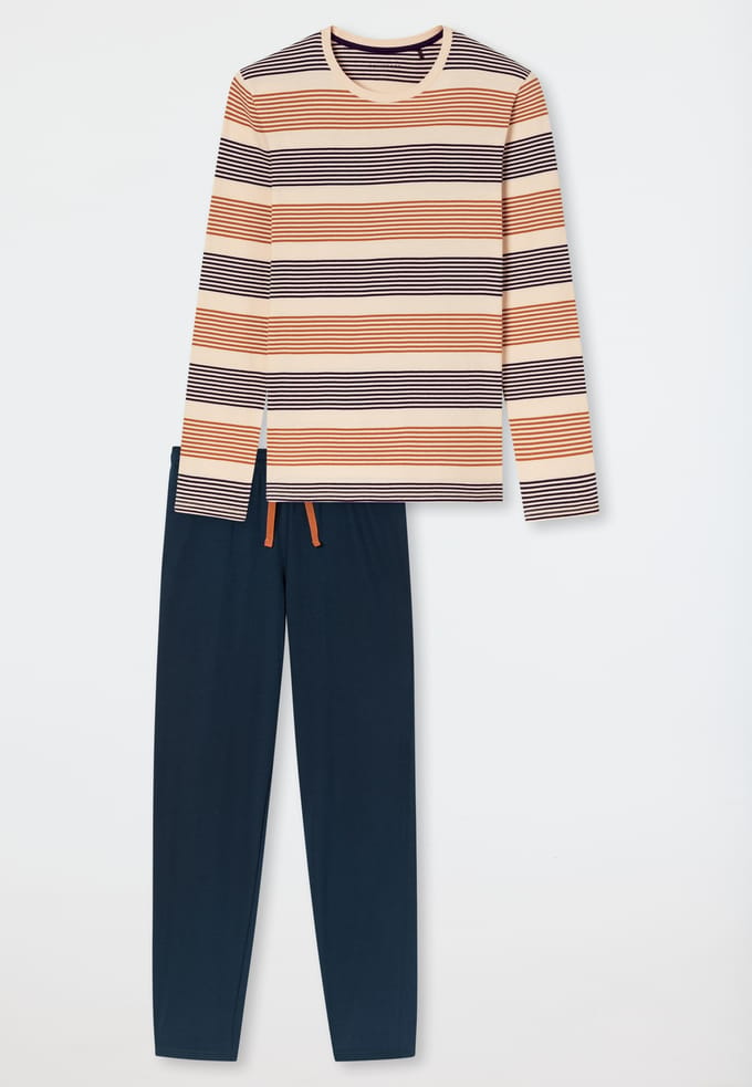 Lange pyjama met strepen, bruin - Casual Nightwear 48