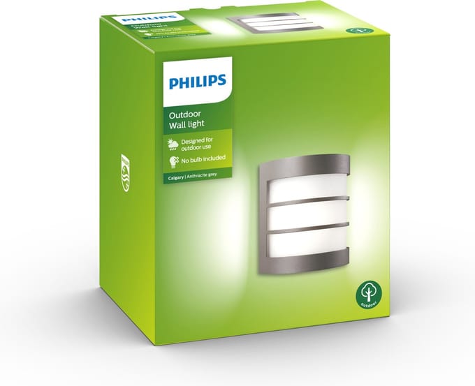 Philips Buitenwandlamp Calgary - Antraciet - E27