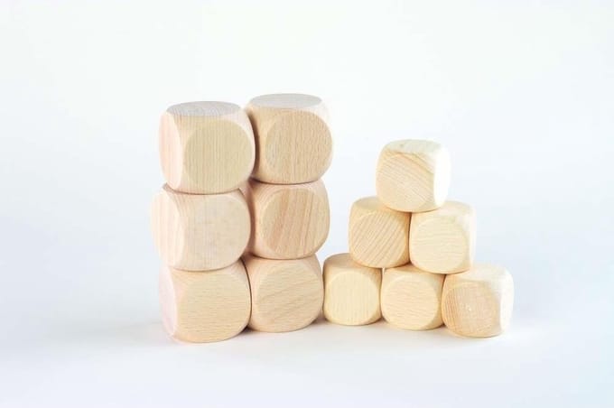 Houten Kubussen 50 mm - Set van 6