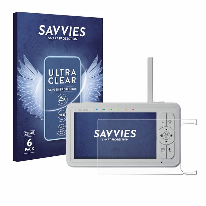 Savvies - Screenprotector voor Babysense HD S2 5" - Folie Beschermfolie transparant 6 Stuks